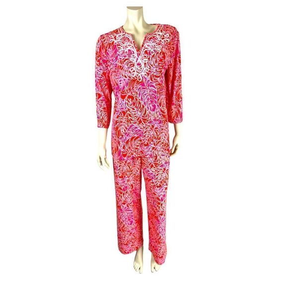 Island Republic Vibrant Floral Tunic/Pant Set Like New Condition Size Medium - Picture 3 of 14